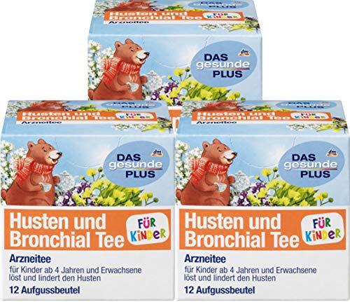 Herbal Cough and Bronchial Tea for Children 3 Packs x 18 g, Mivolis/Germany