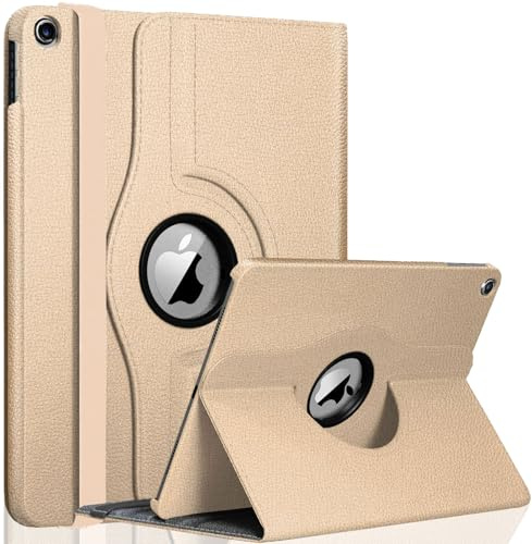 GADGET ARMOUR Apple iPad 10,9 cm 7:e generationen 2019, 360 vridbart smart stativ fodral skydd med automatisk väcknings- och sömnanläggning (guld)