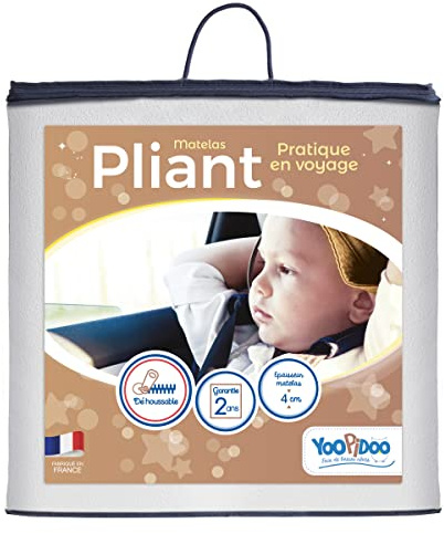 Yoopidoo - Faltbare Babymatratze - Reisebettmatratze - 60x120 cm - Kindermatratze für Beistelbett - Bezug abziehbar - OekoTex®