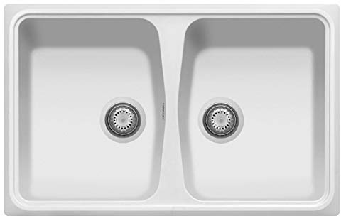 Plados Lavello in quarzo da cucina incasso SP0792 due vasche - Bianco