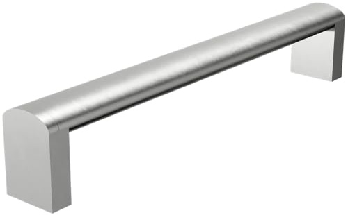MS Beschläge Möbelgriff Edelstahl-Optik matt gebürstet – Schrankgriff, Schubladengriff, Küchengriff, Türgriff – Metallgriff in 9 Lochabständen – moderner Design Möbelbeschlag - Lochabstand (192mm)