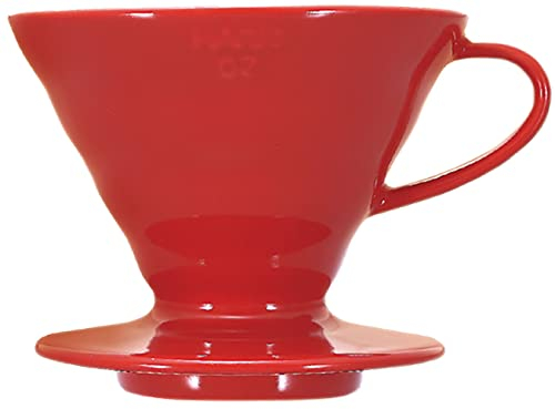 Hario VDCR-02R V60 02 Kaffee-Tropfer Keramik rot Kaffee-Tropfer für 1-4 Tassen