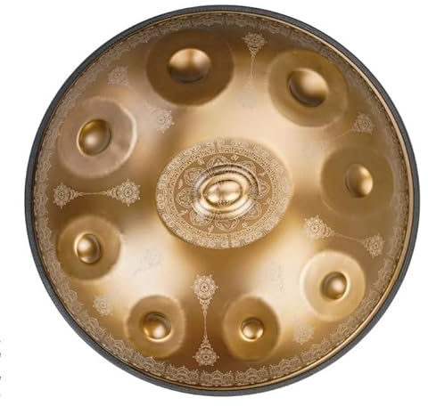 9-Noten-Handpan in D-Moll, 22-Zoll-Stahlhandtrommel, mit weicher Handpan-Tasche/2 Handpan-Hämmern/Handpan-Ständer/staubfreiem Tuch, für professionelle Audioproduktion