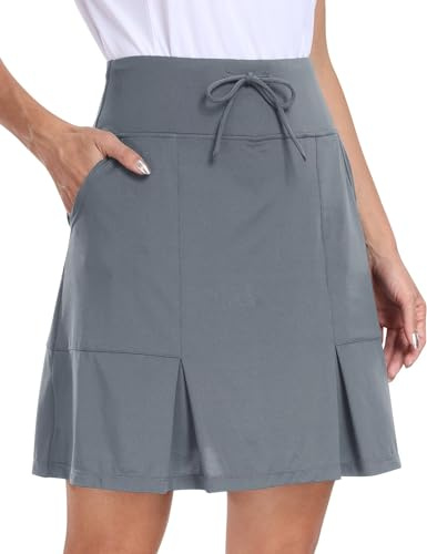 MoFiz Gonna da Tennis da Donna con Corto Interno Estate Golf Gonna per Escursionismo,Corsa,Sport,Golf Grigio Medio M