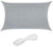 Relaxdays Voile d'ombrage rectangulaire, 3 x 4 m, Toile ombrage, Tissu PE-HD, avec tendeurs, Gris Clair