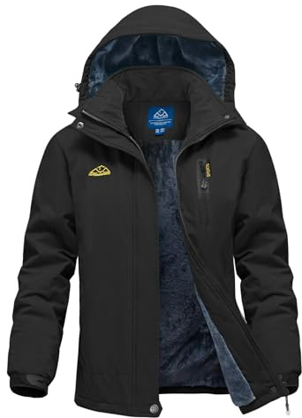 donhobo Damen Outdoor Winterjacke Winddichte Wasserdicht Softshell Jacke Warm Fleece Skijacke Funktionsjacke mit Abnehmbarer Kapuze