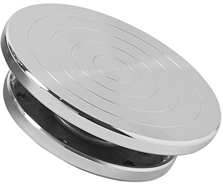 Holibanna Base Girevole Lega di Alluminio per Argilla Tornio Rotante per Ceramica E Decorazione Torte Piattaforma Girevole con Design Antiscivolo E Cuscinetti per Rotazione