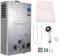 Calentador de agua de gas de 8 L/6 L, 12/16 kW, GLP, calentador de agua de propano superbajo, 0,015 bar, presión de agua de arranque, con cabezal de ducha, manguera de ducha, para ducha y uso diario