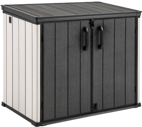 Aweather 1200L Heavy-Duty Lockable Weather-Resistant Sloped-Roof Dual-Open Storage Box 142 x 86 x 121cm - Multi-Purpose Indoor/Outdoor Storage for Cushions, Tools, Toys | Patio, Backyard Chest