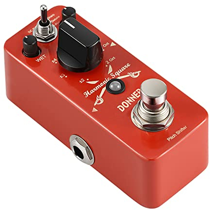 Donner Octave Pedal, Harmonic Square Digital Octave Guitar Effect Pedal Pitch Shifter 7 Shift Types 3 Tone Modes Sharp Detune Flat