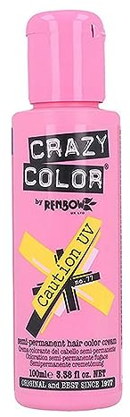 Crazy Color Semi-Permanent Hair Color Cream Caution UV 100 ml