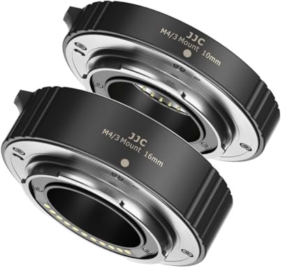 JJC Autofokus AF Zwischenringe 10MM 16MM für Olympus OM-1 E-M5 III E-M1X E-M10 III E-PL9 E-PL8 E-PL7 Panasonic G95 G90 G9 GH5 GX9 GX85 DSLR Kameras Objektiv