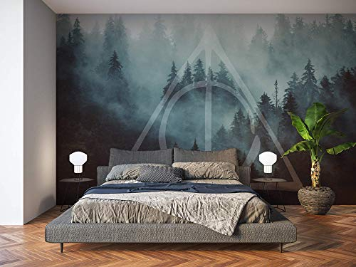 Oedim Vinyl-Fototapete, Wandtattoo, Magischer Wald, Wandbild, Dekoration, Vinyl, 350 x 250 cm, Dekoration für Esszimmer, Wohnzimmer, Zimmer