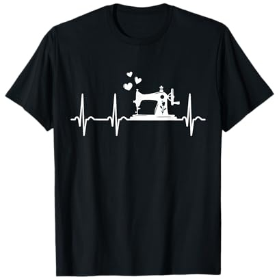 Nähmaschine Herzschlag Nähen Näherin T-Shirt