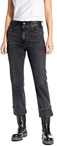 REPLAY Women's Sharljn Jeans, 098 Black, 32W x 30L