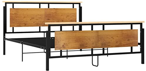 vidaXL Bett mit Lattenrost Metallbett Doppelbett Bettgestell Schlafzimmerbett Bettrahmen Ehebett Schlafzimmermöbel Metall 160x200cm