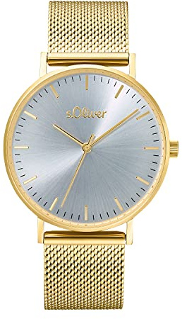 s.Oliver Armbanduhr Damen Quarzuhr Analog, mit Edelstahl Armband, 3 bar Wasserdicht, Kommt in Uhren Geschenk Box