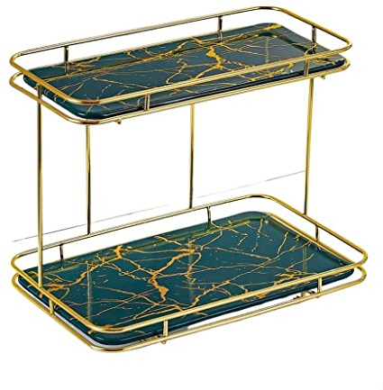 BNNP Shelving Unit Double-Layer Bathroom Corner Bathroom Rack Toilet Washstand Toilet Countertop Cosmetic Storage Double-Layer Bathroom Rack (Color : A)