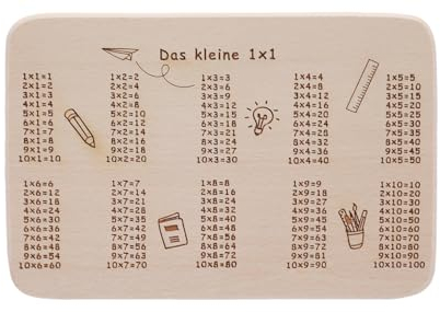 Tagliere per colazione in legno di faggio per studiare l'inizio della scuola, idea regalo per studenti (1 x 1)