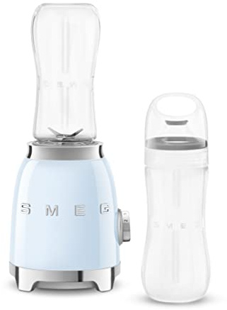 SMEG Batidora personal retro con 2 botellas PBF01PBUS, azul pastel, mediana