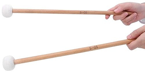 2 pièces tambour maillet blanc feutre tambour bâton accessoires d'instruments de musique anti-dérapant bâtons de Percussion pour timbales caisse claire