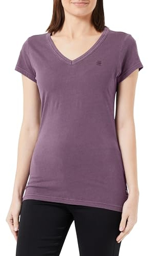 G-Star Para Mujer Overdyed Eyben Slim V-Neck Top, Púrpura (lt maze gd D21314-B059-G217), S