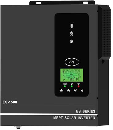 Anern 1500W Hybrid Wechselrichter Solar 24V DC auf 220V/230V AC mit 80A MPPT Solarregler Max. PV-Eingang 150V, Arbeit mit 24V Blei-Säure und Lithium Batterien