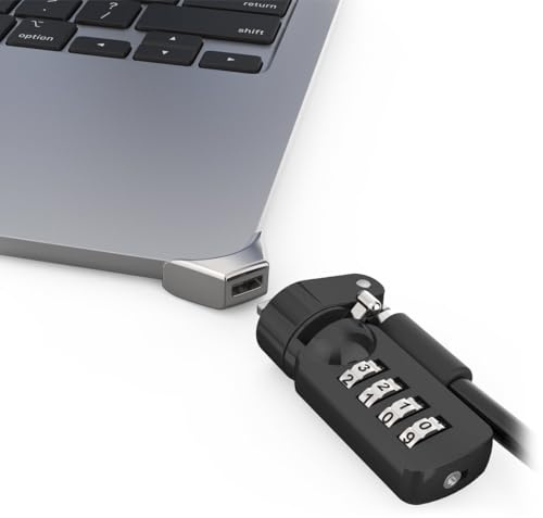 Compulocks - MacBook Air The Ledge Lock - MacBook Air M2 and M3 - T-Slot Ledge with Combination Lock and Security Cable