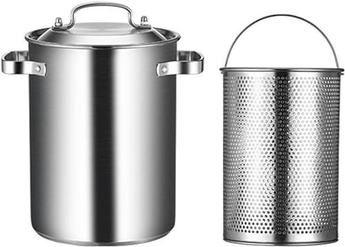 UNbit Cooking Pots,304 Stainless Steel Asparagus Pot, Asparagus Vegetable Steamer with Strainer Basket & Lid, Pasta Cooker French Fry Pot Stock Pot Seafood Boil Pot Pot