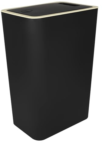 WOPPLXY Mülleimer Bad, Schmaler Mülleimer mit Pop-Up Deckel, 8L Mülleimerküche aus Kunststoff für Küchen, Wohnzimmer, Schlafzimmer, WC (Schwarz)