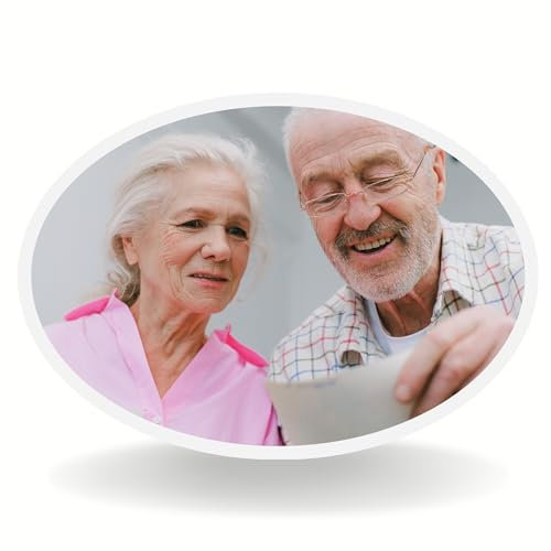 1-16 Size Range Custom Memorial Photo Tile for Tombstone Waterproof Ceramic Personalized Porcelain Picture Waterproof for Grave Decorations Oval Picture for headstones Custom Photo Memorial Plaque