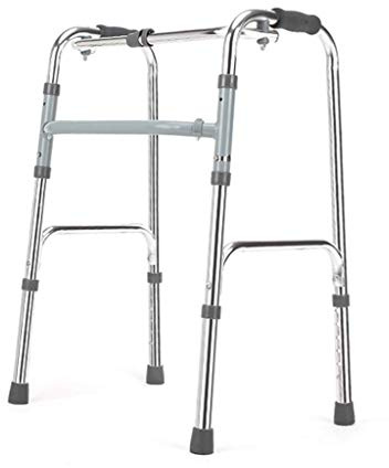 Andador sin ruedas Ayuda para personas mayores Anciano Marco de soporte para caminar Plegable Altura ajustable Ligero Baño al aire libre Auxiliar Doble La comodidad llena de estrellas