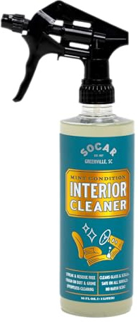 SOCAR Mint Condition Interior Car Cleaner 16 fl oz. Professional Grade for Dirt, Dust, and Grime from All Surfaces, Plastic, Vinyl, Leather, Carpet, Glass. For Car, RV, Boat.