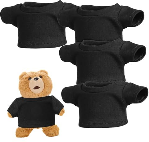 KOMBIUDA 4 Stück Bären T-Shirts Kleidung Für Stofftiere Kurzärmelig Für Puppen Und Kuscheltiere Aus Weicher Baumwolle Geeignet Für Verschiedene Größen