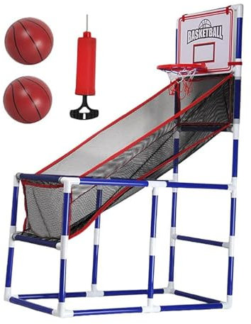 Folpus Arcade-Basketballspiel für Kinder, Jungenspielzeug, Korb mit 2 Bällen, Sportspiel, Indoor-Outdoor-Spiel für 3–5, 6–7, 8–12 Jahre