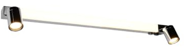 meineWunschleuchte Bad Spiegelleuchte mit 2 Spots & Schalter in Chrom | Breite 90cm, 2x GU10 LED inkl., Wand Lampe für eine gezielte Spiegel Beleuchtung in Badezimmer und Gäste WC