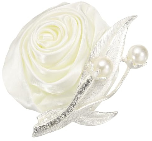 QUARKZMAN Boutonniere für Männer/Frauen cremeweiße Bräutigam-Korsage