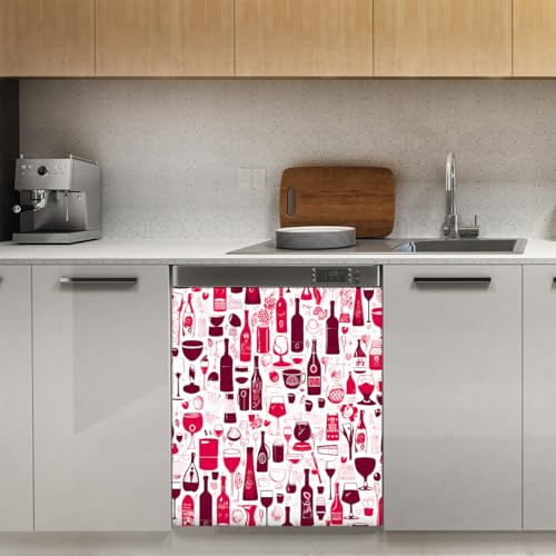 Mexpekil Autocollant magnétique pour porte d'entrée pour verre à vin rouge, 53,3 x 66 cm, autocollant magnétique pour porte d'entrée