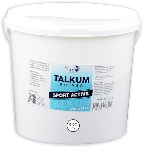 Sucelos FiPro TALKUM-Pulver 3kg Eimer | Sport-Talkum-Puder fein asbestfrei - mischbar mit Chalk - Kalk - Kreide | für Sport und Freizeit, Gym, Fitness-Center, Gewichtheben, Klettern, Turnen, Billard