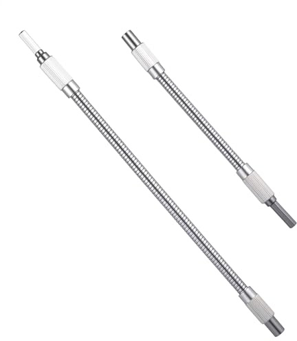 2PCS Flexible Drill Bit Extension Set, Universal Extension for Drills, Flex Shaft Extensions Socket Drill Bit Holder for Tight Spaces, Compatible with Manual/Power Drills(7.8, 11.6)