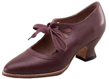 Zapatos Mary Jane para mujer, con cordones, vintage, tacón grueso, tacón de gatito, zapatos de piel calada, zapatos de baile para el Oktoberfest, bávaro, alemán, tirolesa, boda, ceremonia, uso diario