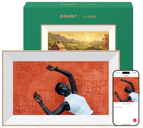 Pexar Starlight 15,6 Digitaler Bilderrahmen (Powered by Lexar): EIN atemberaubender, großer, entspiegelter Touchscreen mit brillanten Bildern, 64 GB lokaler Speicher, Fotos und Videos per App teilen