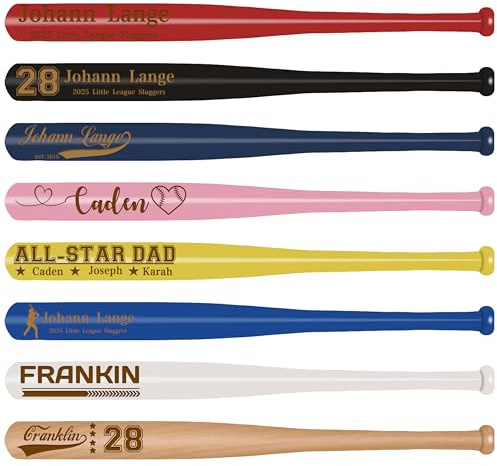 Mini mazza da baseball personalizzata in legno da 45,7 cm, perfetta per giochi di allenamento e souvenir regalo