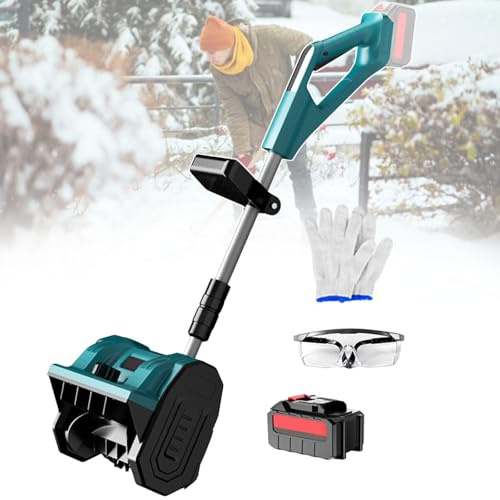 Pala Quitanieves Inalámbrica con Pértiga Telescópica, Quitanieves Eléctrico Portátil, Ancho De Limpieza De 30 cm Y Dirección De Lanzamiento De Nieve Ajustable De 45° 3000mAh-1battery