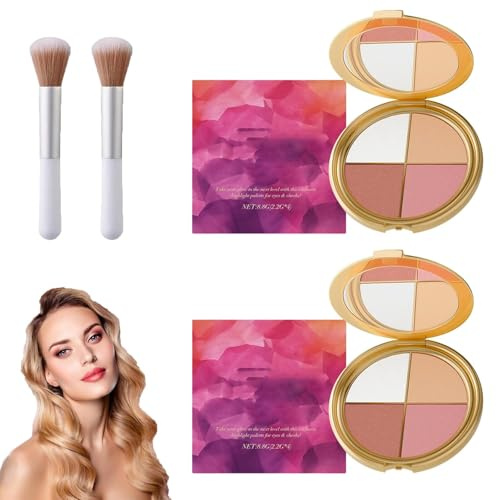 Palette Illuminatrice Yeux et Joues 4-en-1 Ciel Étoilé, Palette Tout-en-un Élégante, Fard à Paupières Mat Nacré pour Débutants