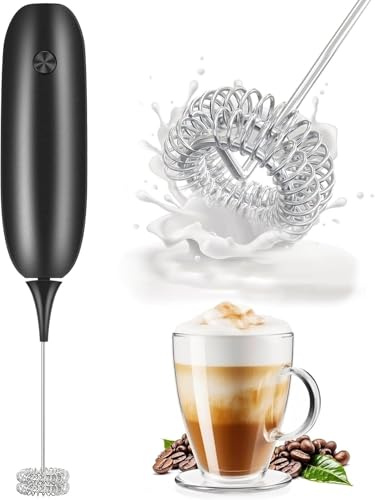 Milk Frother Handheld Whisk Battery Powered Drink Mixer, Milk Frother Foamer & Mini Drink Mixer Coffee Frother, Electric Portable for Latte, Cappuccino