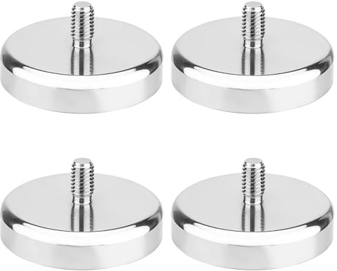 4 x Neodym Magnete Ø 40mm mit M6 Gewinde, 55kg Haftkraft Magnetsysteme, Runde Neodym Magnete mit Gewinde, Extra Stark Magnete für Schrauben Öse oder Haken