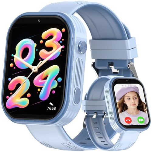 clleylise Smartwatch Kinder, Newly Upgraded Smartwatch Kinder mit GPS, Telefon, Videoanruf, Voice Chat, SOS, Schulmodus, Schrittzähler, Wecker, Kinderuhr für Mädchen und Jungen 4-19 Jahren