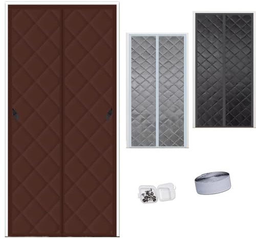 Magnetischer Türvorhang Wärmeisolierend, Thermovorhang Gegen Kälte Verdickter Isoliervorhang Winddicht, Für Patio Wohnzimmer Balkontür(Schwarz,W95xH220CM)