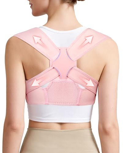Fefod Posture Corrector for Women and Men, Adjustable Shoulder Brace, Upper Back Brace Support Belt, Shoulders Straightener Relieve Upper Back Pain and Posture Support, S/M